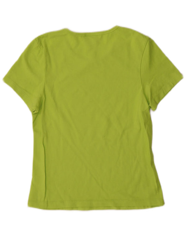 Champion T-Shirt Femme Top UK 14 Large Vert Polyester