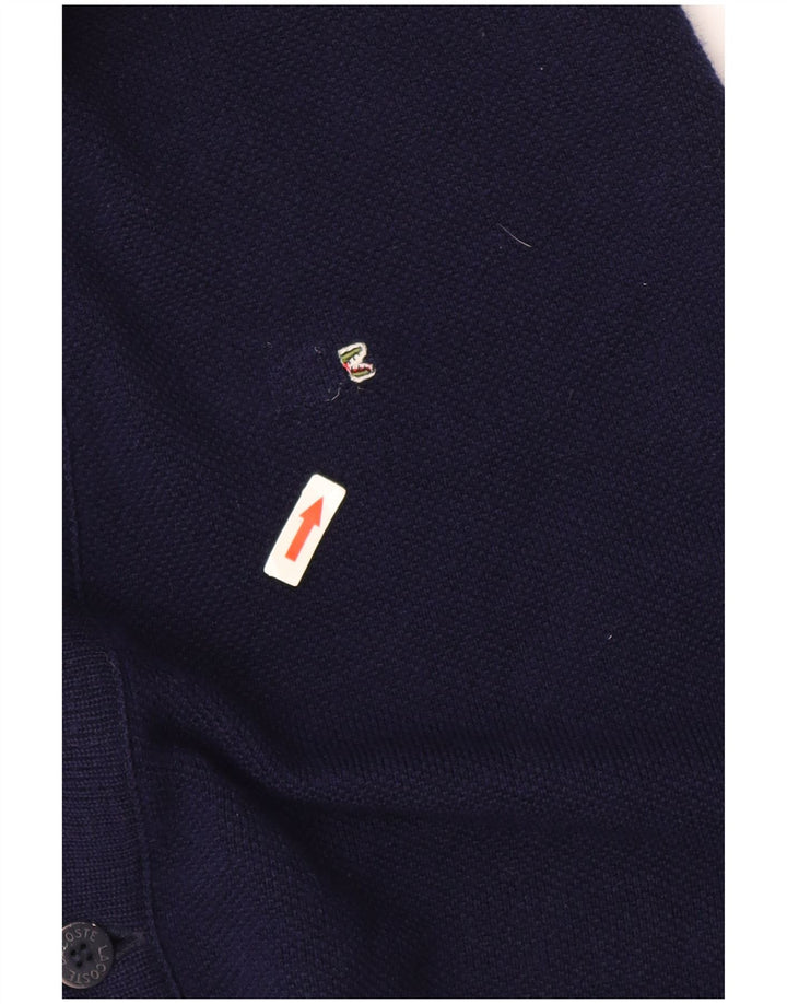 Lacoste Homme Cardigan Pull Taille 6 XL Bleu Marine Laine