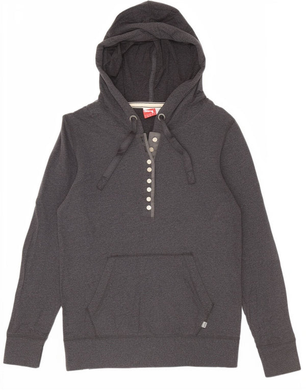 Puma Pull à capuche boutonné pour femme UK 10 Petit Gris Coton