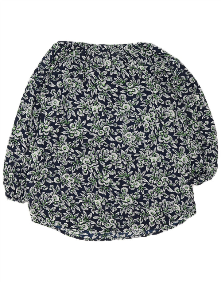 CHAPS Chemisier surdimensionné à manches 3/4 pour femme UK 10 Petit Bleu Marine Floral