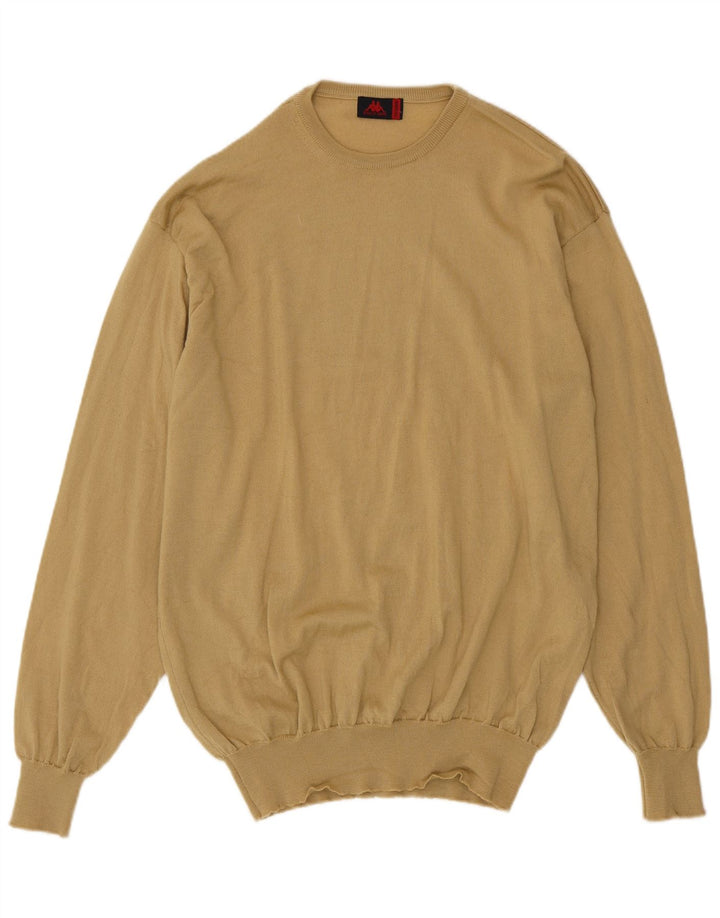 Kappa Pull col rond pour homme en laine vierge beige 2XL
