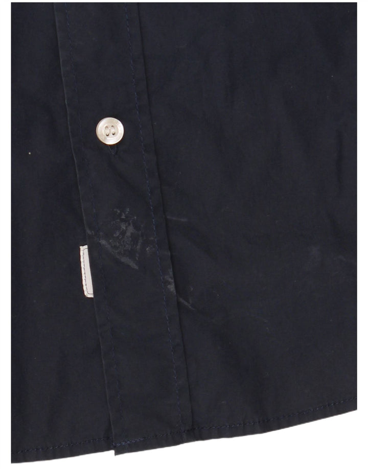 Blauer Chemise Militaire Homme Large Bleu Marine Coton