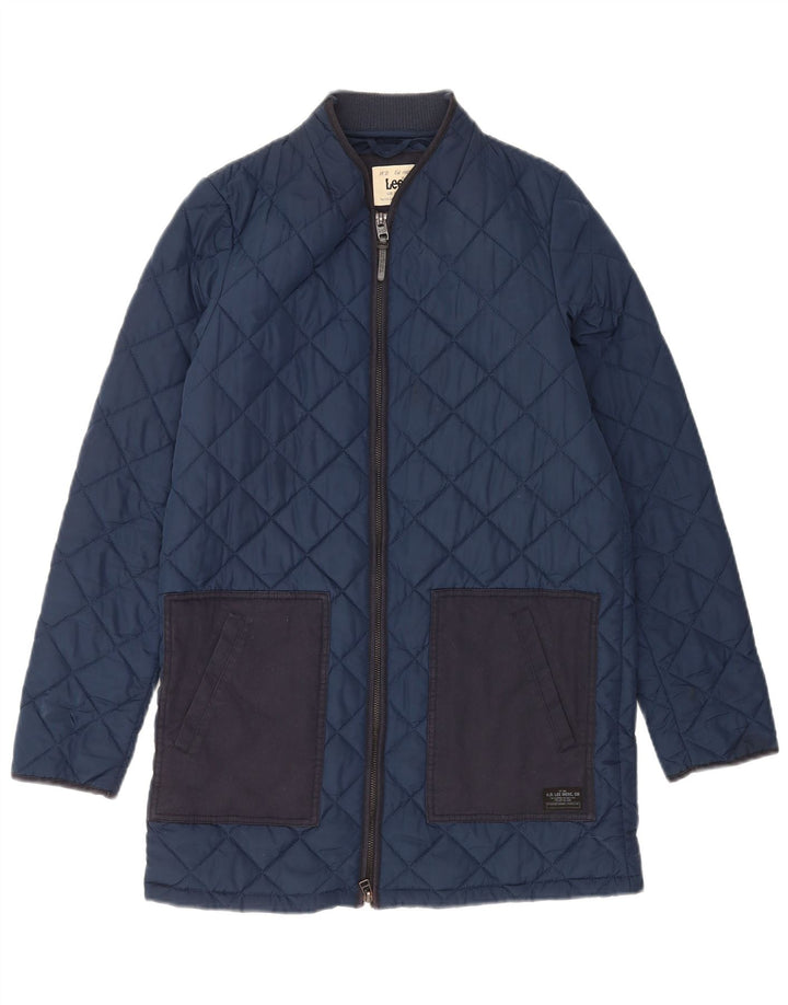Lee Veste matelassée pour femme UK 10 Small Bleu marine Colorblock Polyester