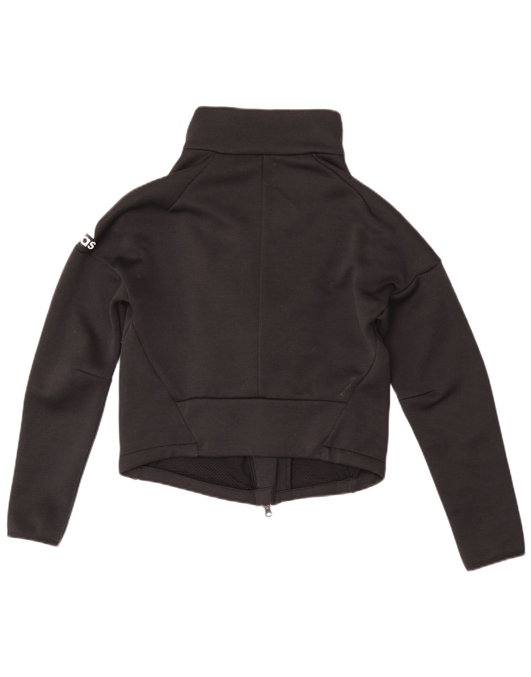 Adidas Veste de survêtement courte pour femme UK 8/10 Petit Noir Polyester