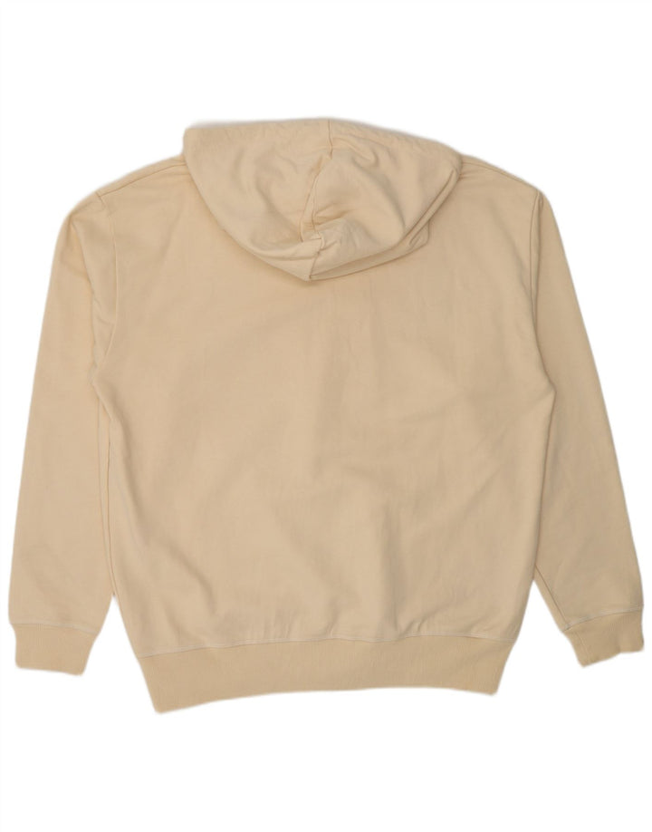 LES DEUX Mens Hoodie Jumper Large Off White Cotton