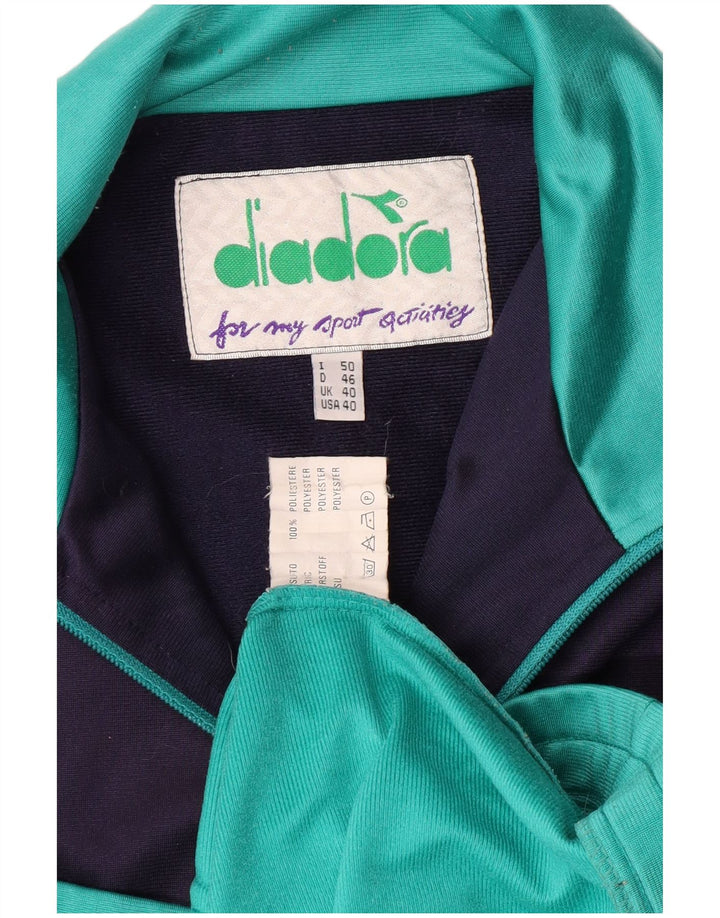 DIADORA Veste de survêtement pour homme UK 40 Medium Turquoise Colourblock