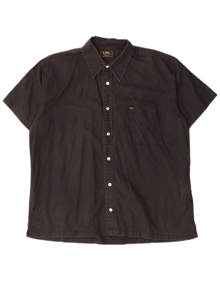 Lee Chemise à manches courtes pour hommes, grand coton noir