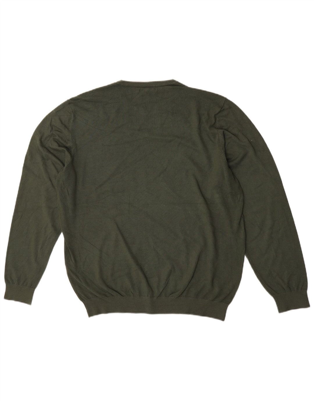 Zara Pull à col rond pour homme Large Kaki Viscose