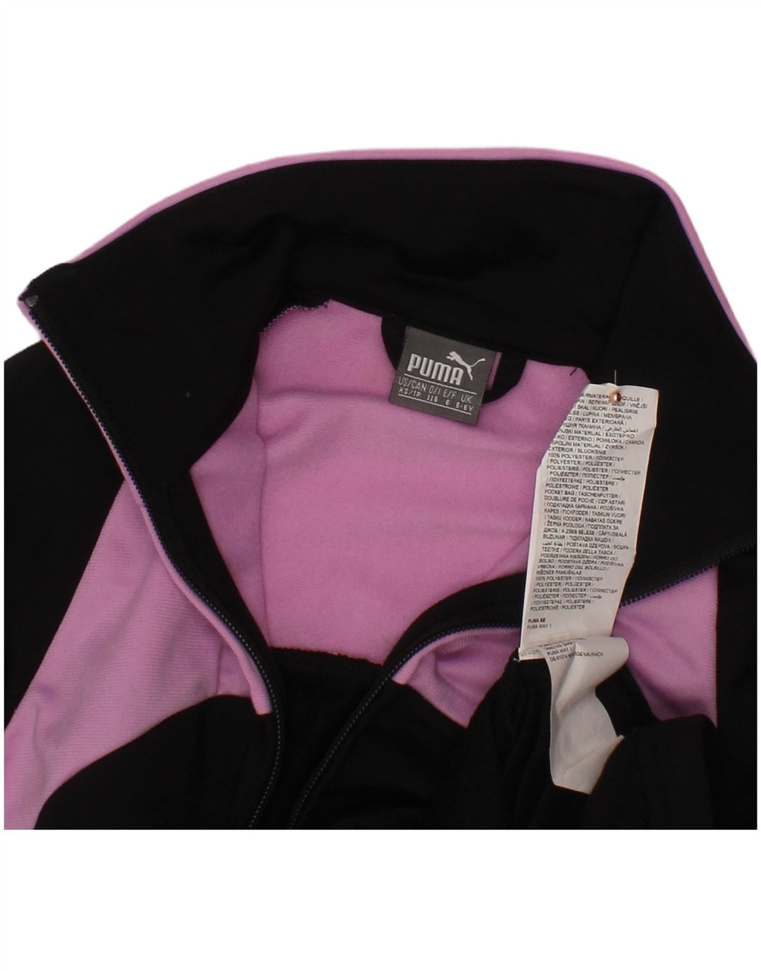 PUMA Veste de survêtement pour fille 5-6 ans Noir Colourblock Polyester