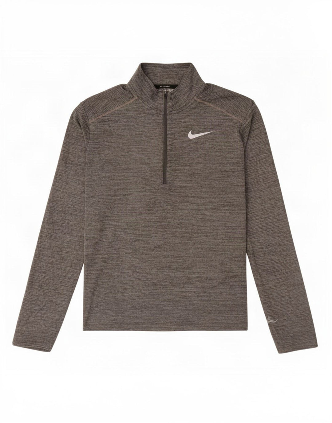 Haut de survêtement Nike Dri Fit Zip Neck pour homme, gris moyen moucheté