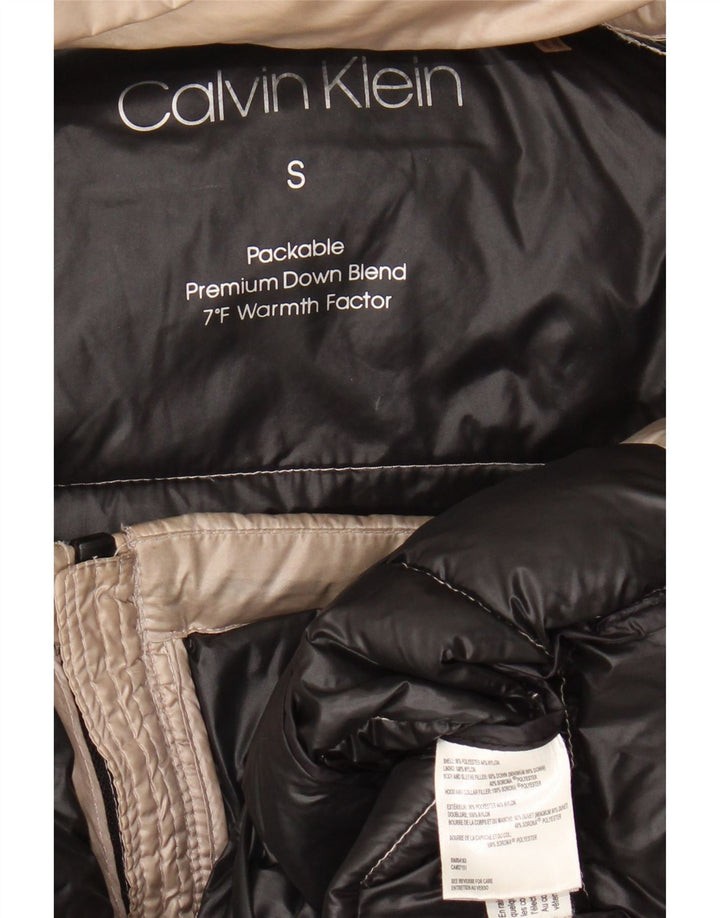 Calvin Klein Veste matelassée à capuche pour femme UK 10 Small Beige Polyester