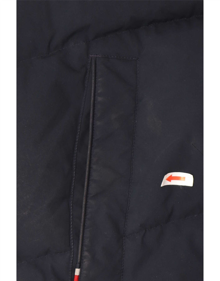 Tommy Hilfiger Veste matelassée à capuche pour homme UK 38 Bleu marine moyen Polyester