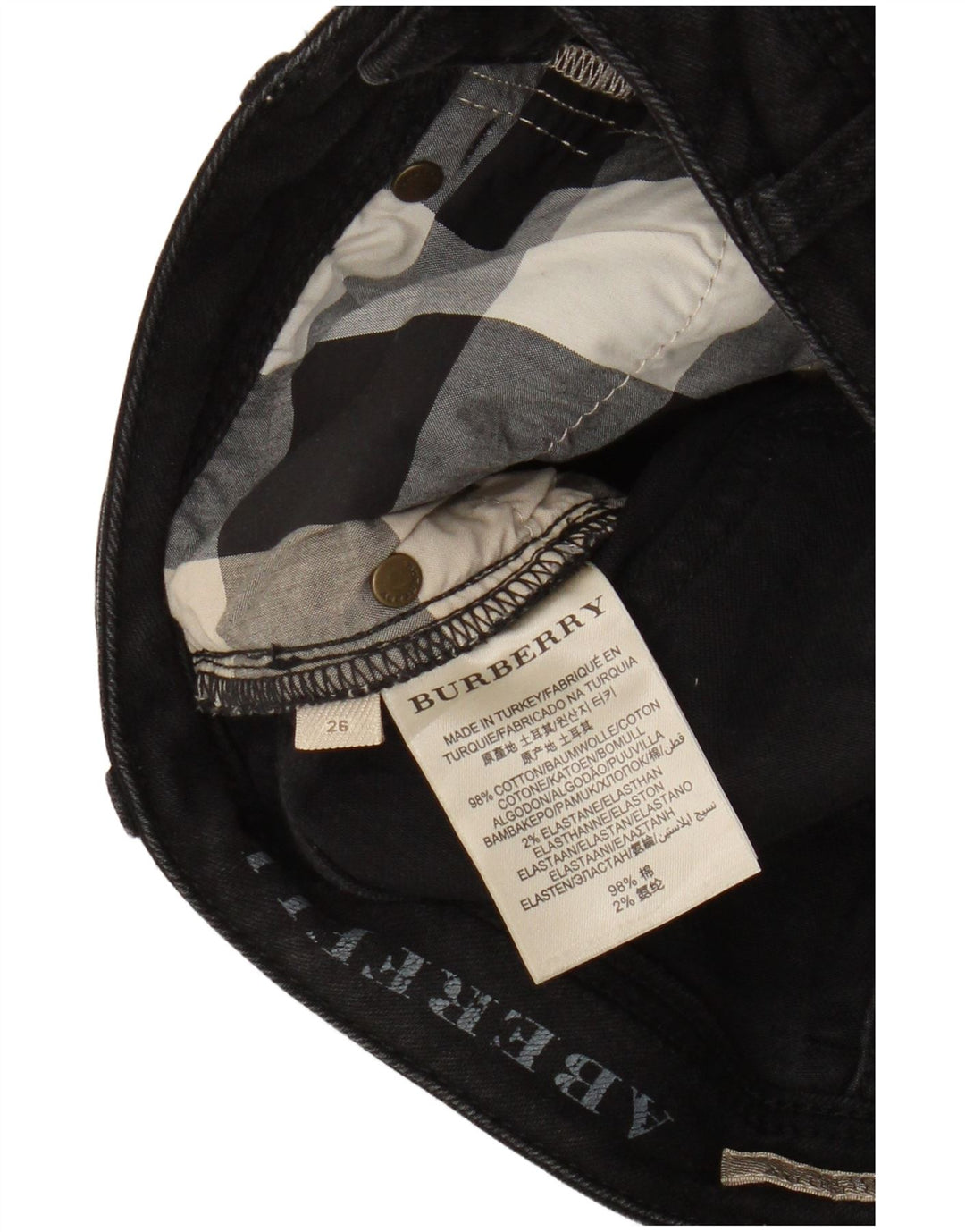 Burberry Jean droit femme W26 L25 coton noir