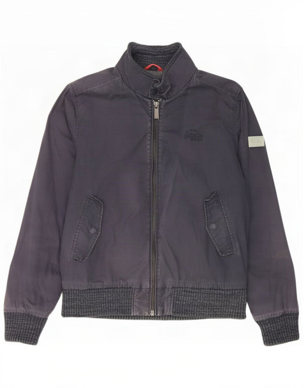 Superdry Veste Sherpa Bomber Femme UK 18 XL Bleu Marine Coton