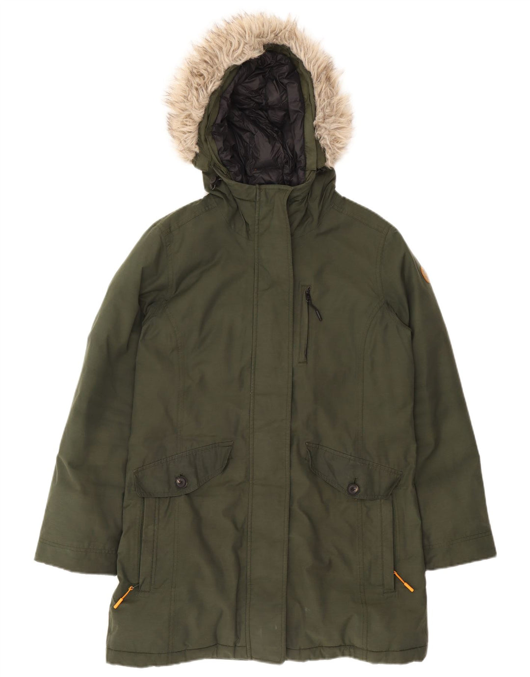 Timberland Veste Parka À Capuche Femme UK 14 Polyester Vert Moyen
