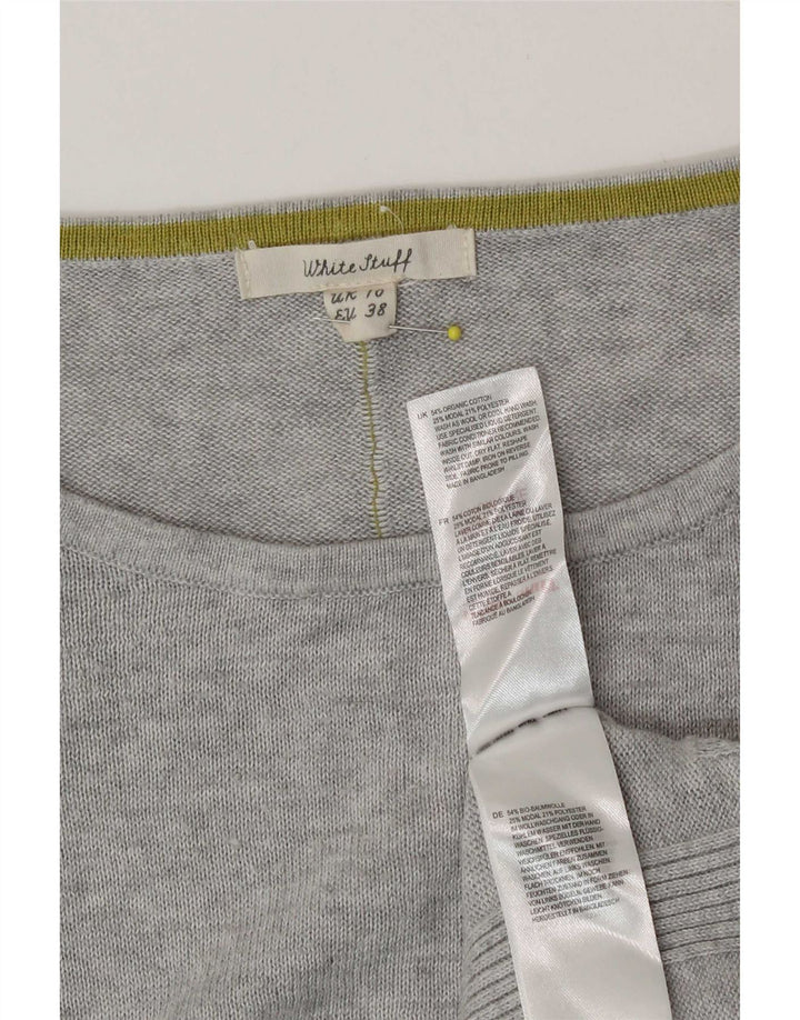 White Stuff Haut oversize à manches longues pour femme UK 10 Small Gris Colourblock
