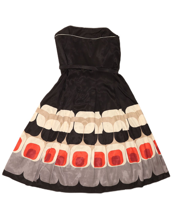 Robe bustier pour femme Debut UK 44 Grand Noir Géométrique Polyester
