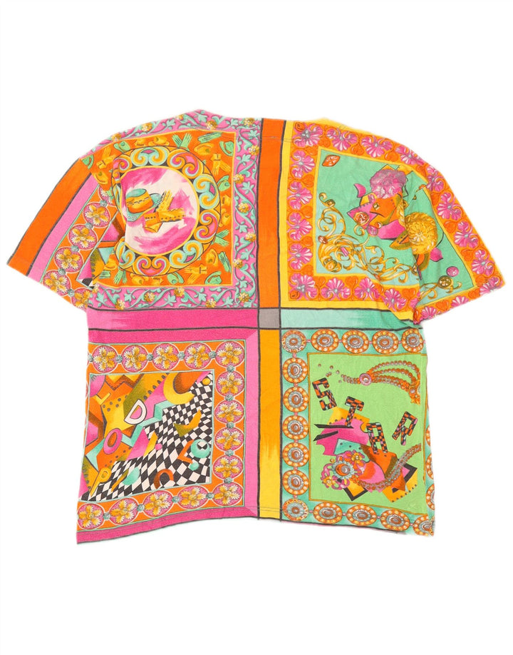 Silhouette Womens Graphic T-Shirt Top UK 16 Grand Patchwork Multicolore