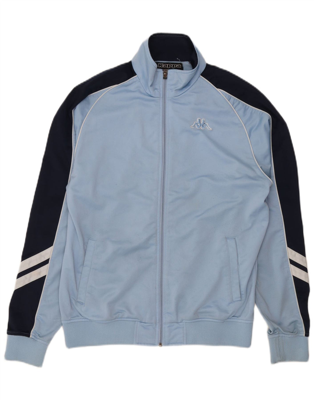 Kappa Veste de survêtement pour femme UK 16 Large Bleu Colorblock Polyester