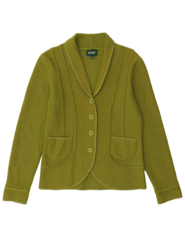 Hobbs Veste blazer à 4 boutons pour femme UK 10 Petite laine mérinos verte