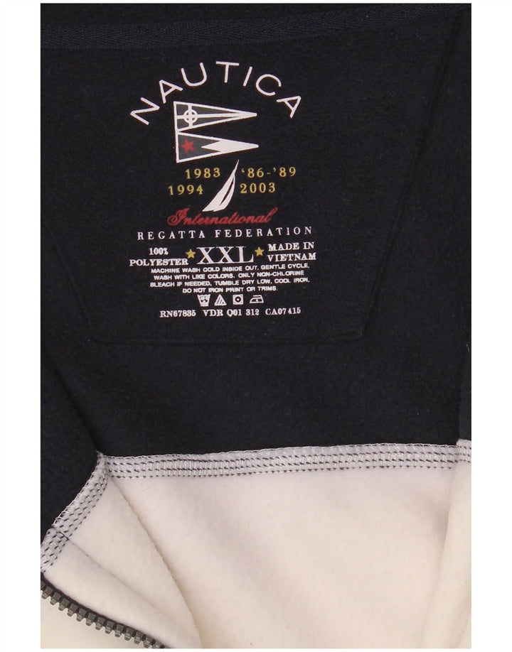 Nautica Veste Polaire Homme UK 44 2XL Blanc Colorblock Polyester
