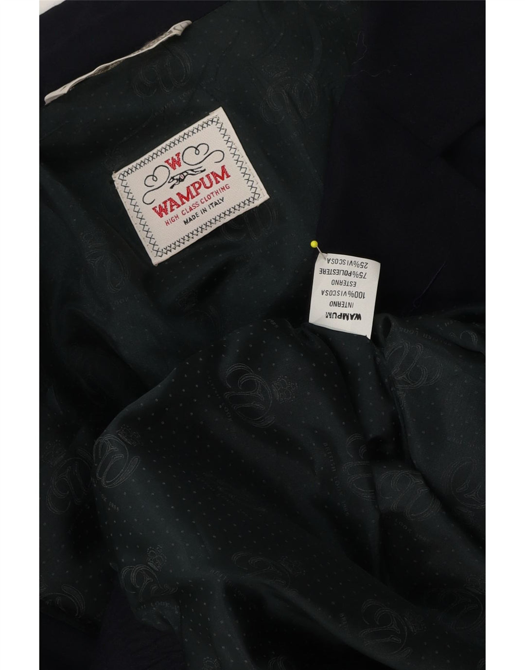 Wampum Veste Bomber Homme UK 42 XL Bleu Marine Viscose