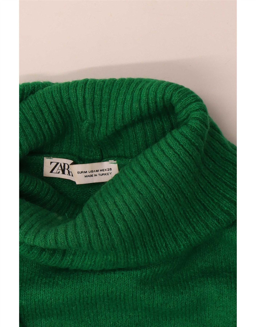 Zara Pull surdimensionné à col roulé pour femme UK 14 Vert moyen