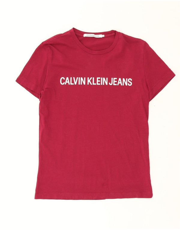 CALVIN KLEIN JEANS T-Shirt Graphique Homme Coton Bordeaux Moyen