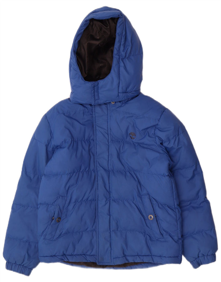 Timberland Veste matelassée à capuche garçon 9-10 ans bleu polyester
