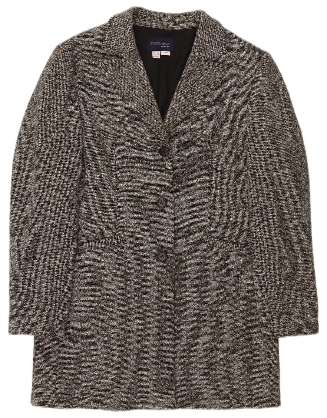 Zara Femme Manteau Oversize EU 38 Petite Laine Grise