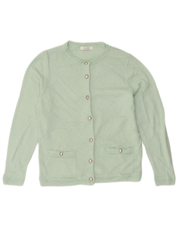 Marks & Spencer Pull Cardigan Femme UK 12 Acrylique Vert Moyen