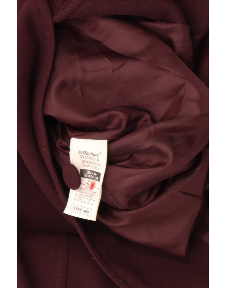 Marks & Spencer Veste blazer longue pour femme UK 10 Small Bordeaux