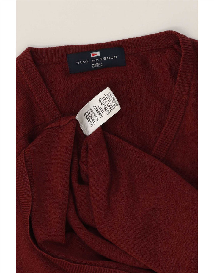 Marks & Spencer Pull Blue Harbor Col V Homme Bordeaux Moyen