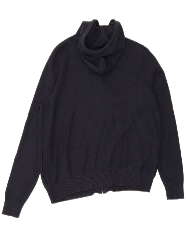 Marks & Spencer Pull à capuche zippé en tricot pour femme UK 12 Bleu marine moyen