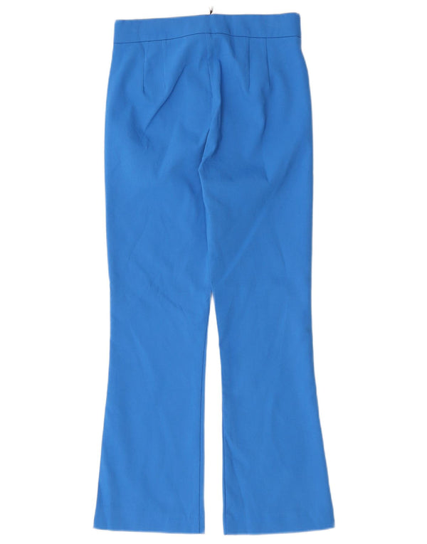 ZARA Pantalon décontracté taille haute bootcut pour femme XS W24 L26 Bleu Coton