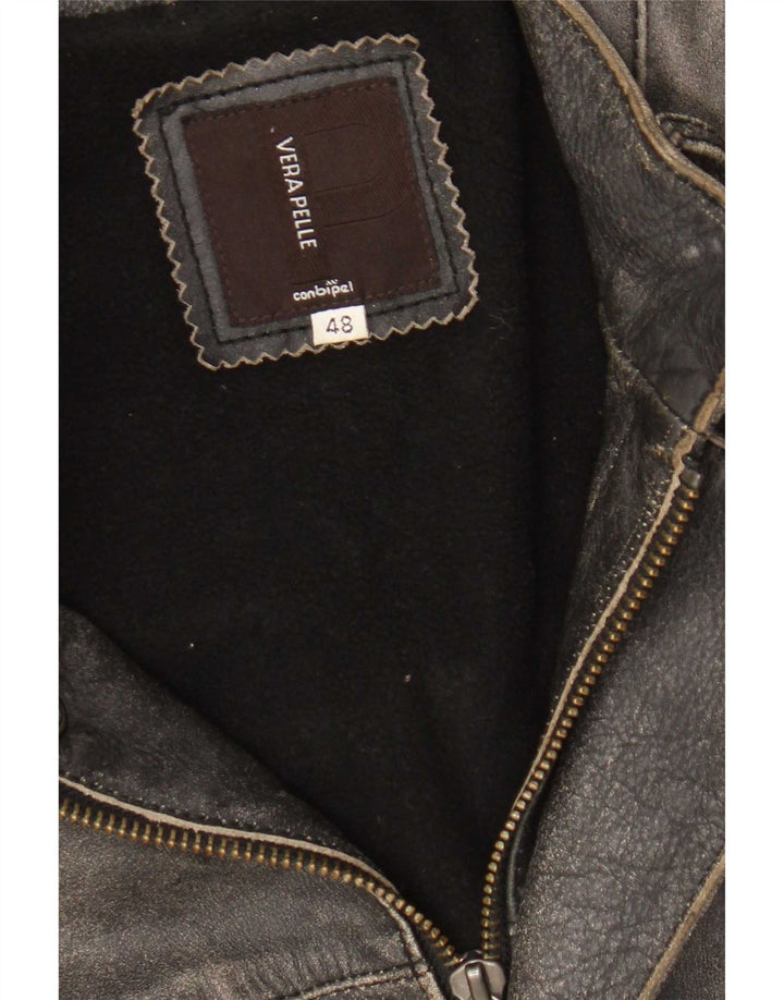 Conbipel Veste Racer En Cuir Homme IT 48 Gris Moyen