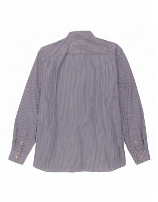 Jaeger Chemise coupe classique pour homme Taille 16 1/2 Grand coton à fines rayures bleues
