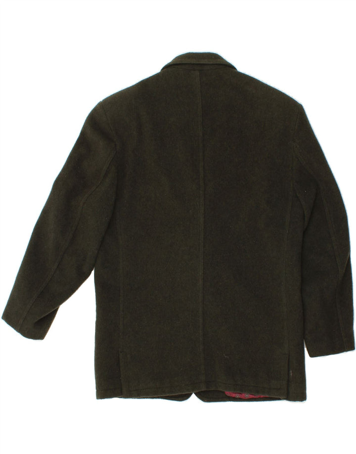 CARRERA Womens 3/4 Sleeve 3 Button Blazer Jacket UK 14 Large Khaki Wool Vintage Carrera and Second-Hand Carrera from Messina Hembry 