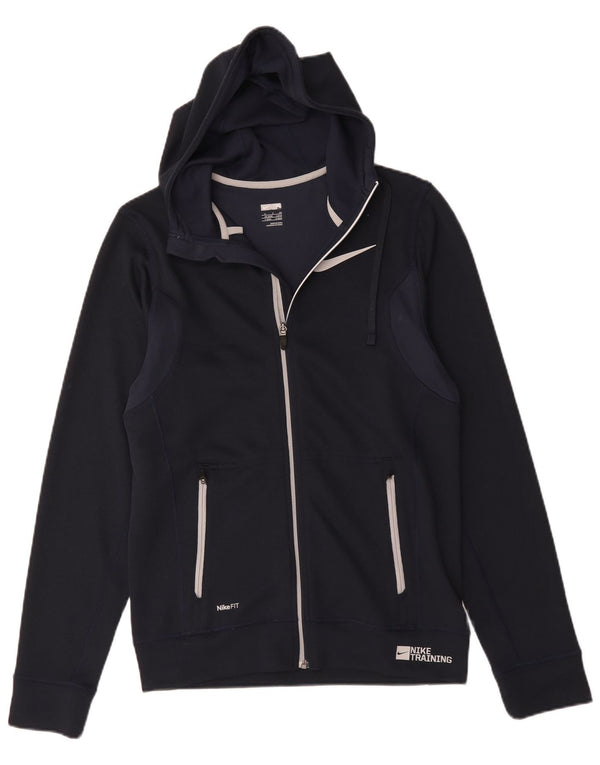 Nike Pull à capuche zippé pour homme UK 34/36 Petit Bleu marine Polyester