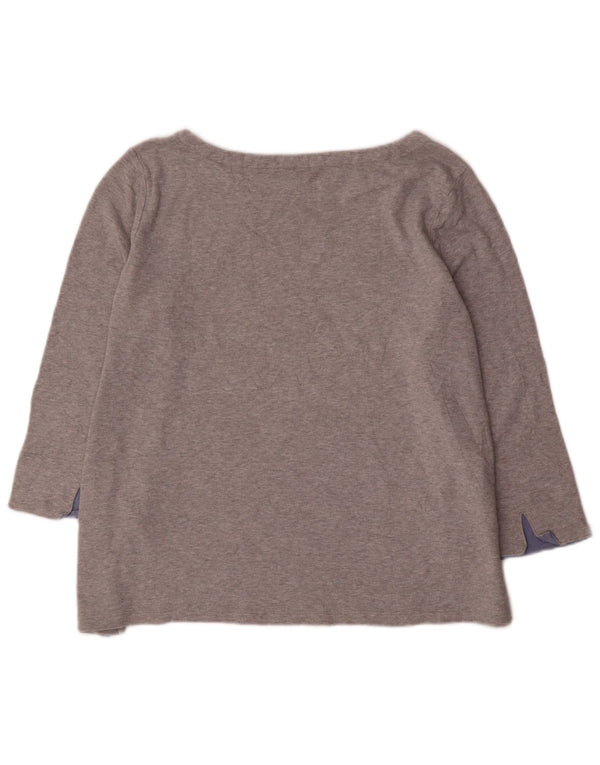 Nautica Haut Femme Manches 3/4 UK 18 XL Gris Coton
