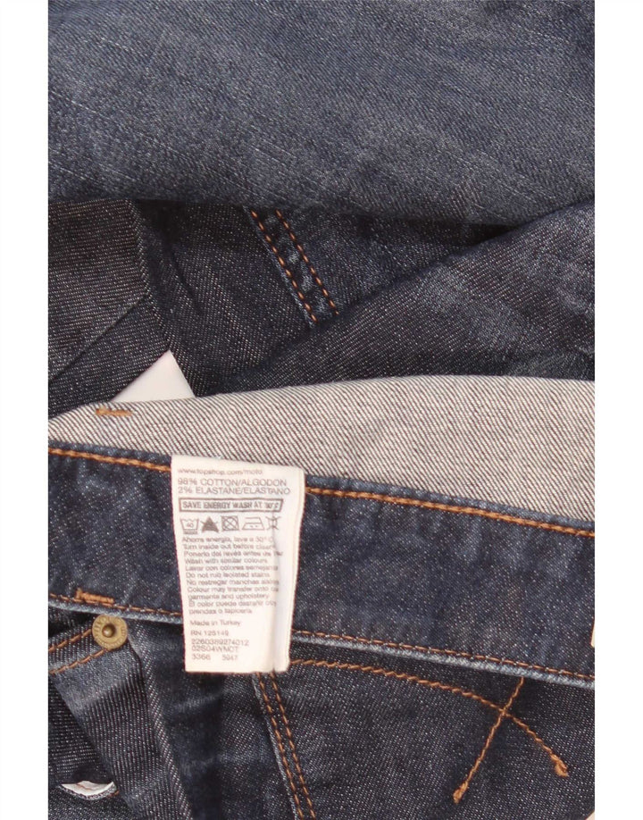 Topshop Jean Slim Baxter Femme W25 L30 Bleu Marine Coton