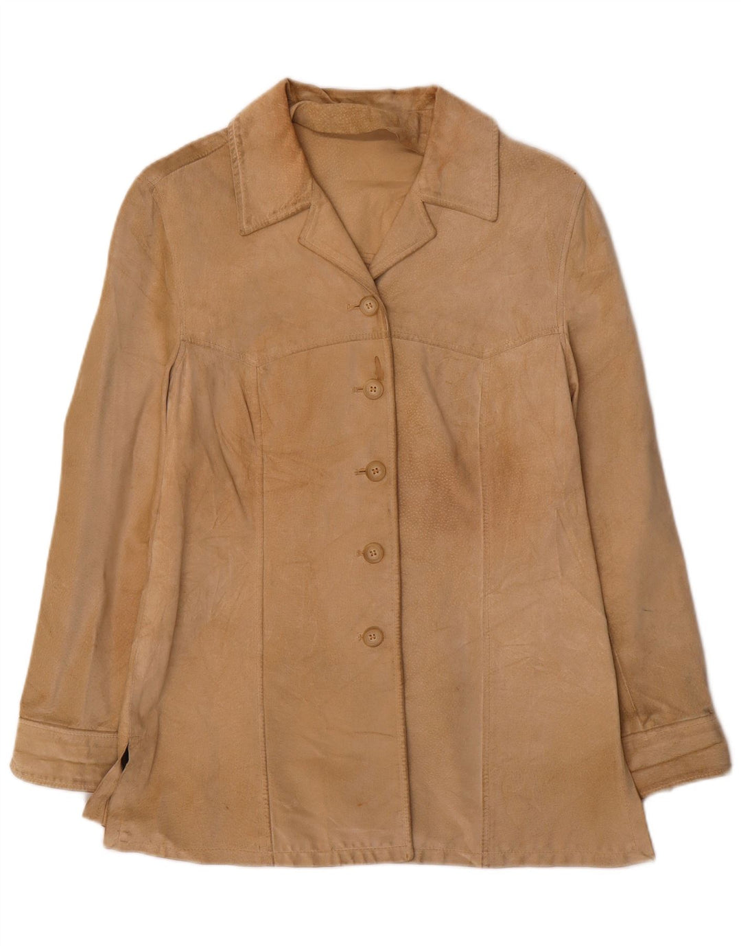i Blues Veste en daim pour femme UK 16 Grand cuir beige