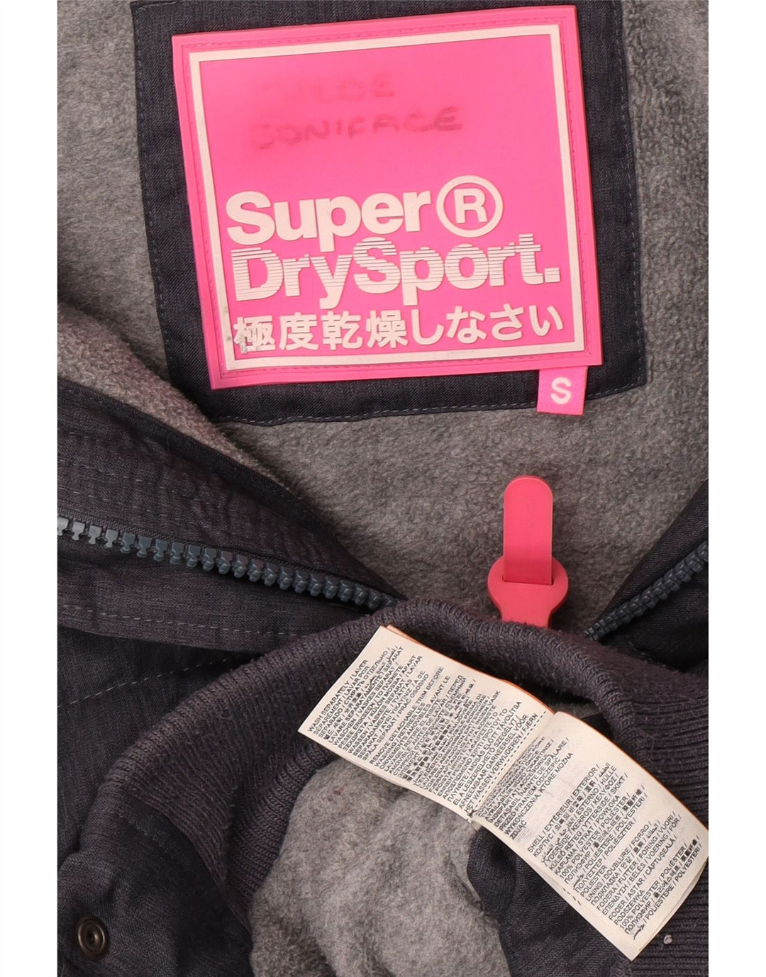Superdry Veste Bomber À Capuche Rembourrée Pour Femme UK 8 Petit Gris Polyester