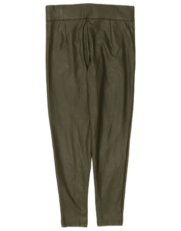 Marks & Spencer Leggings en simili cuir pour femme UK 10 Small Vert Polyester
