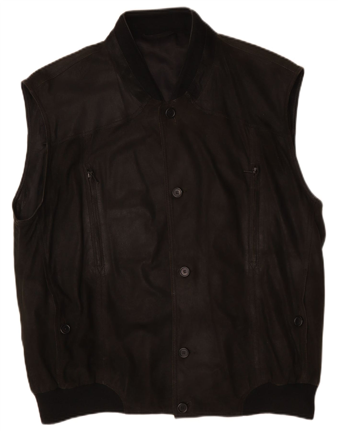 Striwa Gilet en cuir pour homme IT 58 4XL Cuir noir