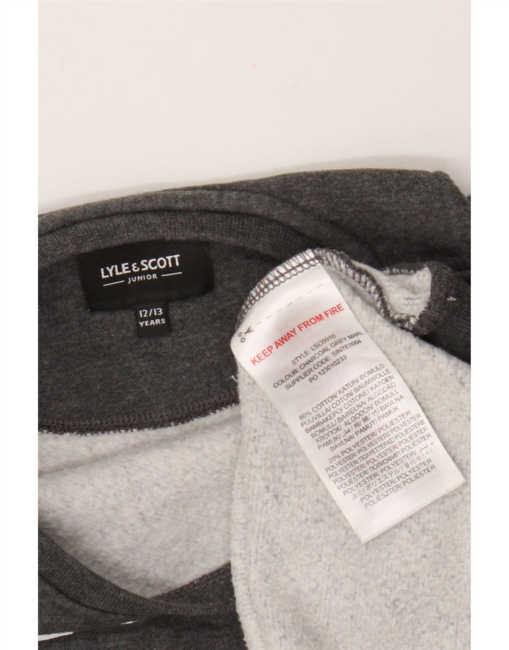 Lyle & Scott Sweat-shirt graphique pour garçon 12-13 ans Gris Coton