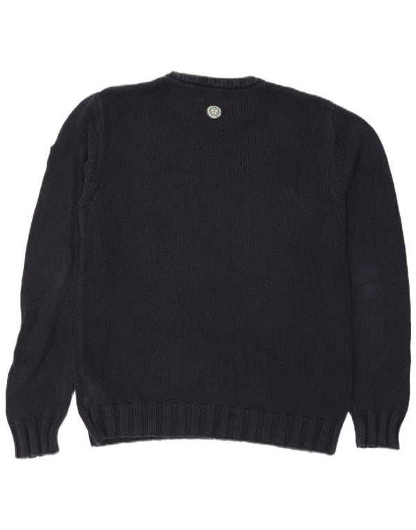 Marina Militare Mens Graphic Boat Neck Jumper Sweater Large Navy Blue
