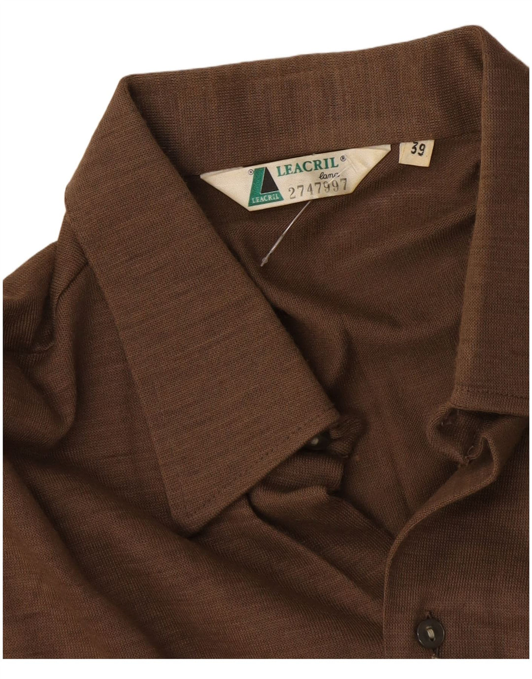 vintage Chemise Homme Taille 39 Laine Brun Moyen