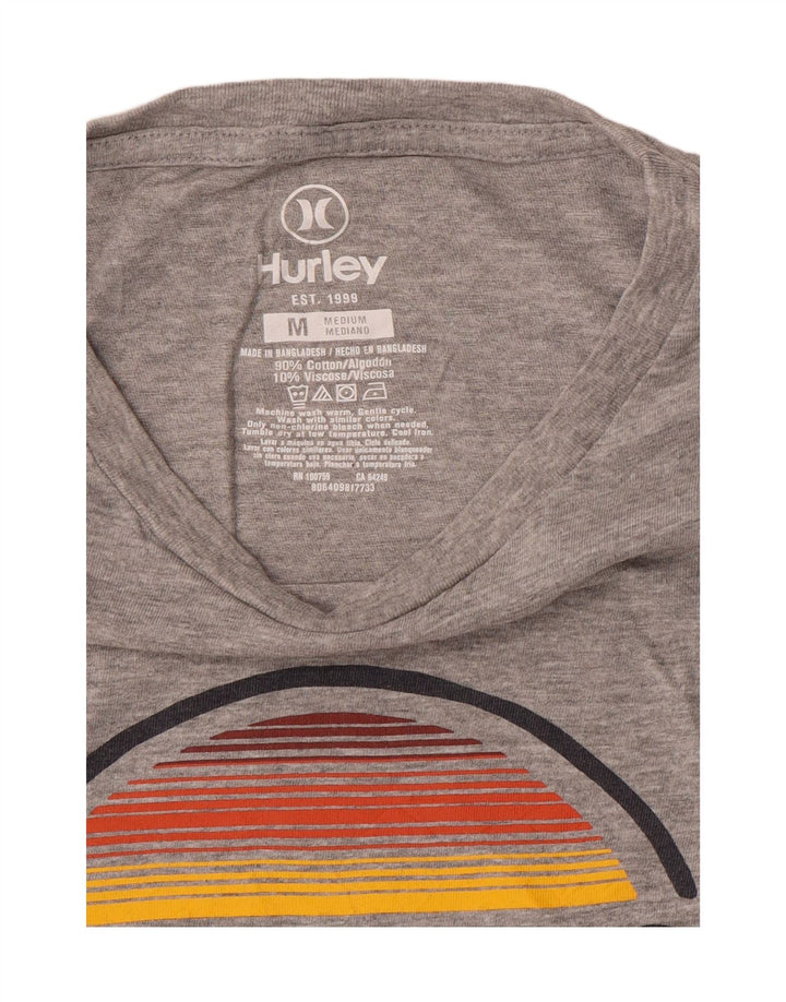 Hurley T-Shirt Graphique Homme Gris Moyen Coton