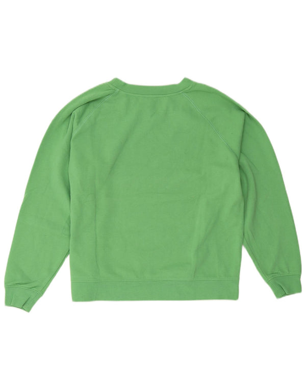 Jack Wills Sweat-shirt graphique pour femme UK 12 en coton vert moyen